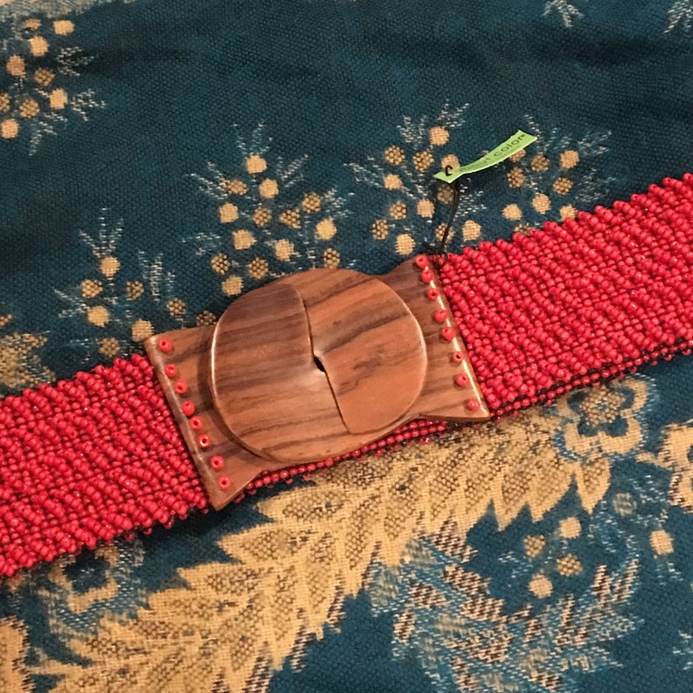 Beaded and Wooden Belt